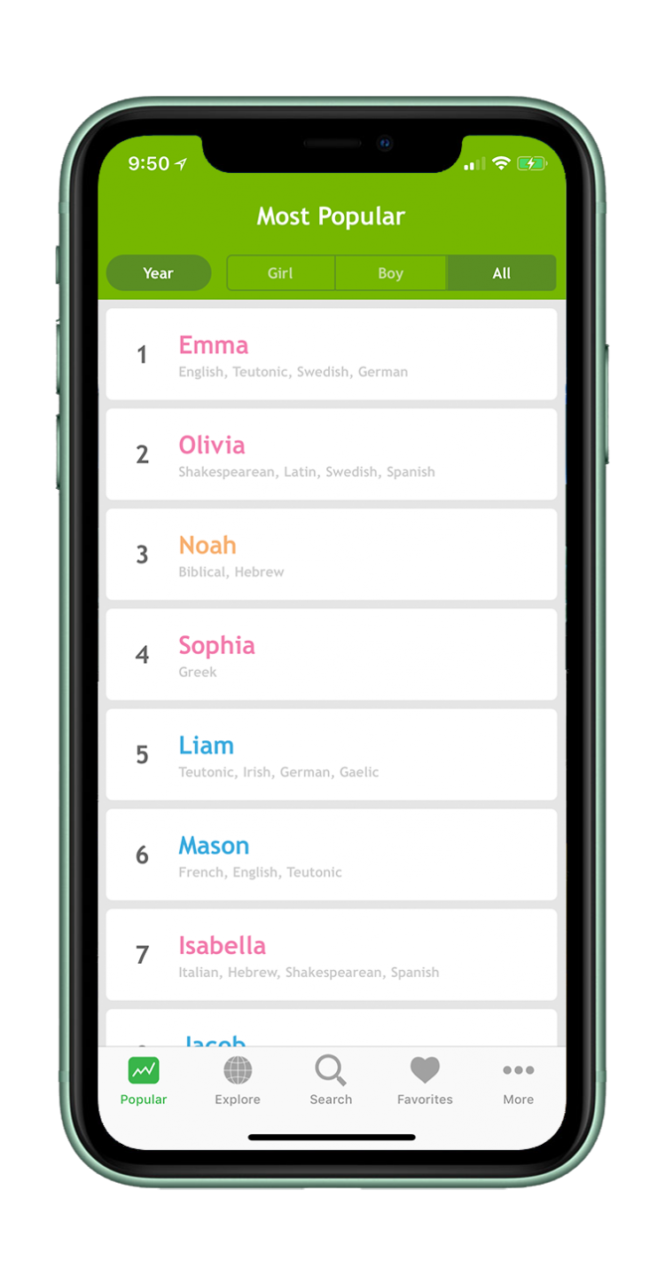 Baby Names App